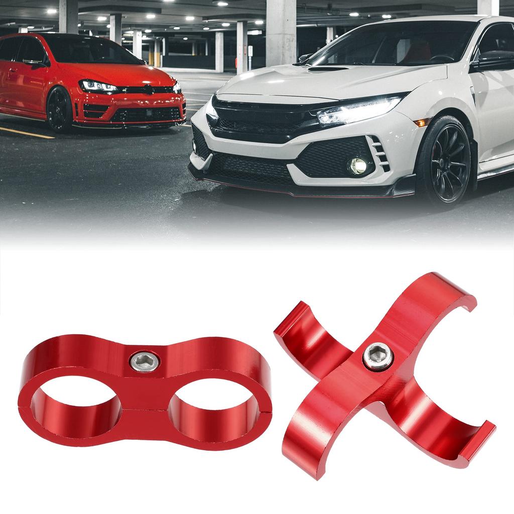 uxcell AN12 Автомобильный хомут-сепаратор шланга Соединитель топливной магистрали Топливный шланг Красный 3 штуки Алюминиевый сплав