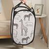 Cartoon Print Laundry Baskets Mesh Laundry Clothes Organizer Hamper Basket Dirty Sorting Basket Kids Toys Sundries