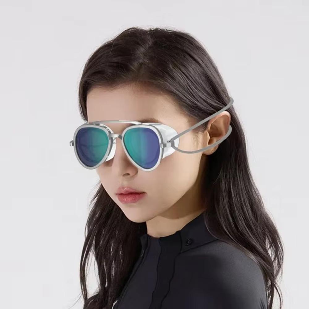 Adjustable Silicone Anti-Fog Swim Goggles Full Angle Retro Goggles Full-View Swim Goggles Surfing