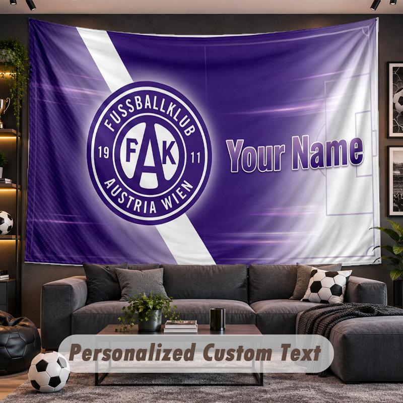 Austria Wien FC Personalized Tapestry Support Custom Name, Wall Art Home Decoration