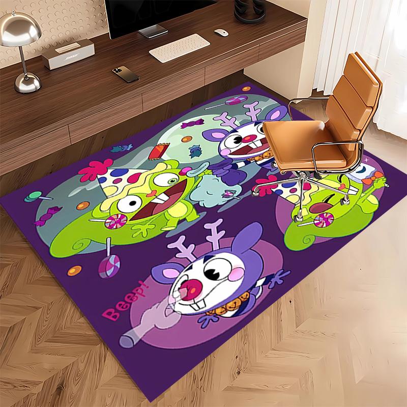 1pc Happy Tree Friends3 Print Area Rug - Soft, Washable Non-Slip Indoor Mat, Living Room, Home Office Decorative Rug,Office Decorative