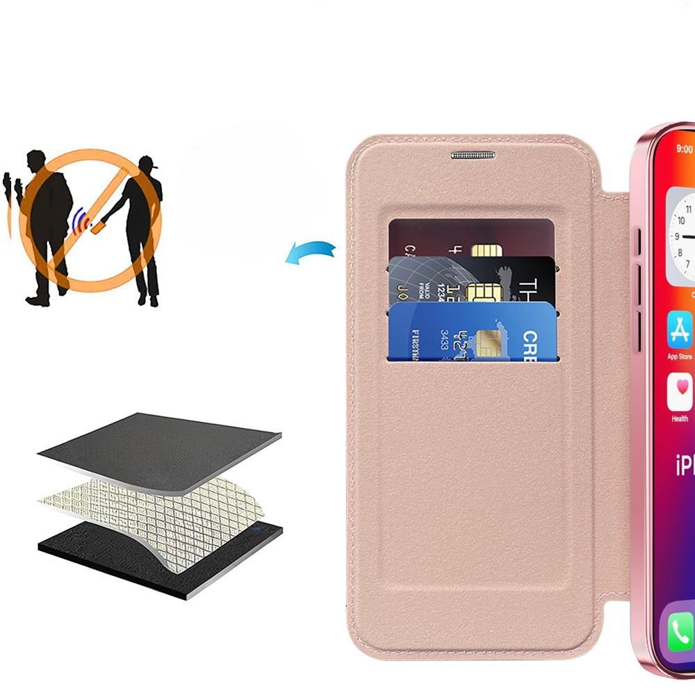 iPhone 16 Pro Max Flip Case, RFID Wallet MagSafe with Camera Protection, Pink