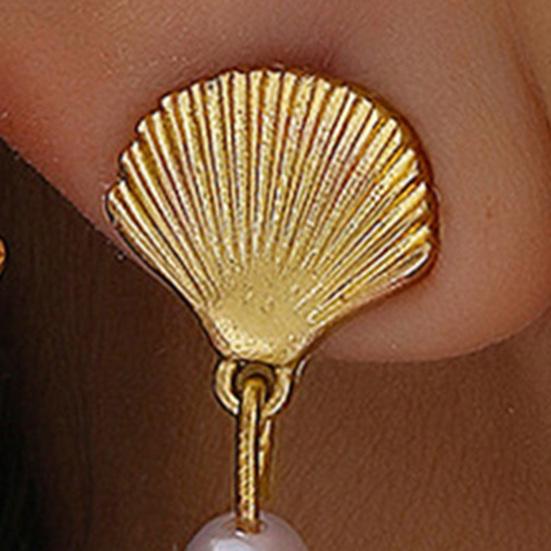 Starfish Earrings for Women Beachy Seashell Earrings Faux Pearl Dangle Earrings for Summer Beach Vacation Date Party