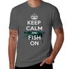Keep Calm And Fish On Tshirt Casual Simple Design Short Sleeve Shirt Tshirt