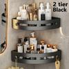 Punch-Free Wall-Mounted Bathroom Corner Shelf 4-Tier Plastic Triangle Storage Rack