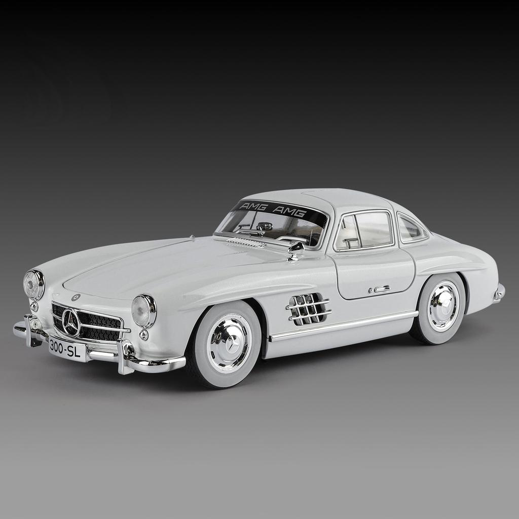 1:18 Benz 300SL Высокодетализированная Металлическая Модель Автомобиля Масштабная Декорация для Спальни и Подарок на День Рождения Мальчика Декорации для Гостиной и Праздника