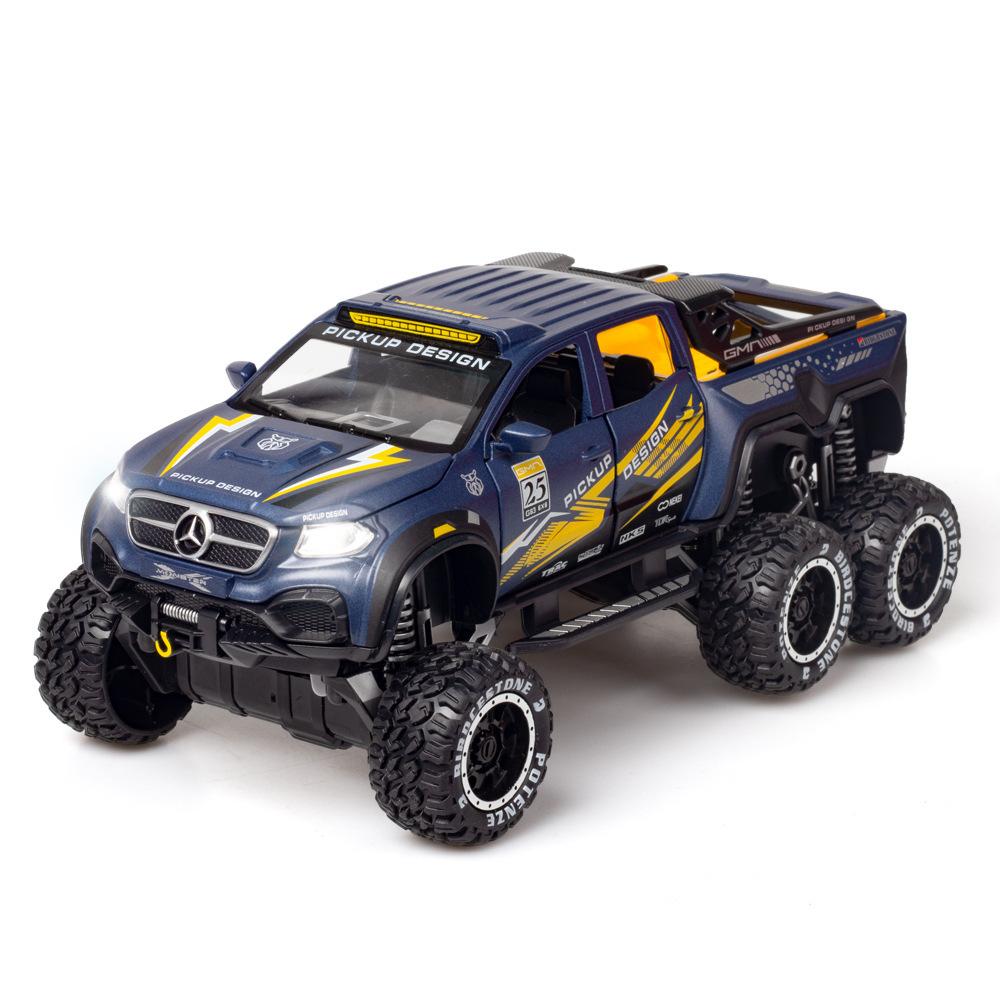 1:28 Mercedes-Benz X-Class EXY 6X6 Пикап Внедорожник Металлическая Литая Модель автомобиля Звук Свет Коллекция Игрушки для Детей Подарки A90