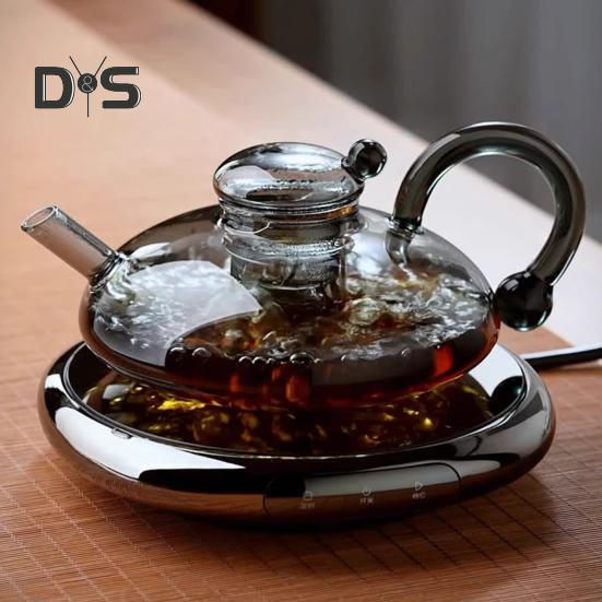Стеклянный чайник со съемным фильтром для заваривания чая, термостойкий стеклянный чайник для листового чая, подходит для микроволновой печи, не содержит бисфенол-А, заварочный кувшин