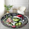 1pc Grinch Round carpet Painted Printed circular carpet, home door mat, outdoor travel protection carpet