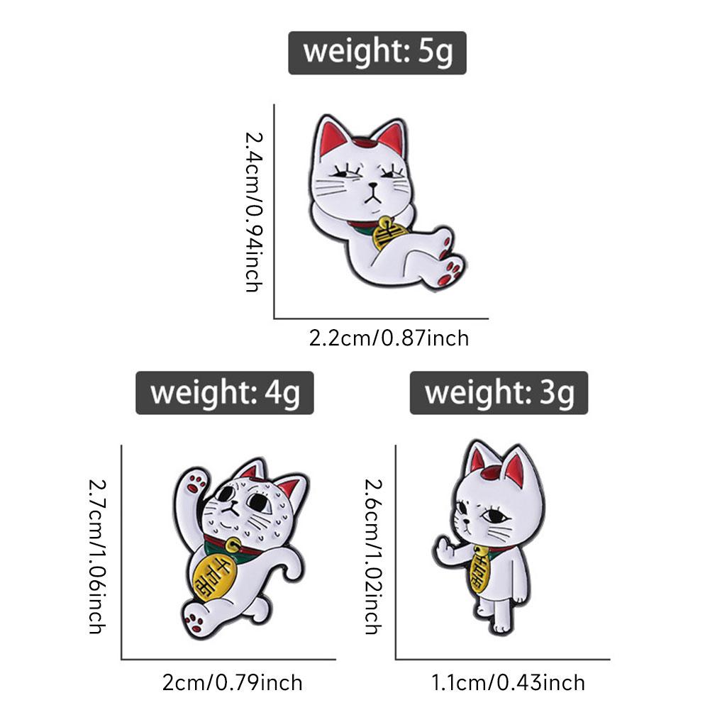 Cartoon Cute Styling Lucky Cat Alloy Brooch Enamel Pins Personalized and Trendy Metal Badge Accessories Funny Gifts