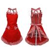 Women Cute Bowknot Decor Pocket Apron Plaid Print Splicing Adjustable Lace-up Kitchen Flirty Apron Mother Day Gift