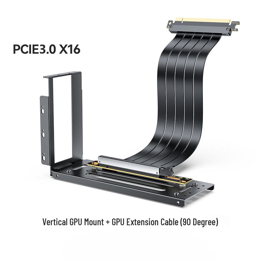 Вертикальное крепление для видеокарты PCI-E 4.0 с высокоскоростным удлинительным кабелем-адаптером 90°