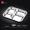 LIJIA Stainless Steel 4-Compartment Rectangular Meal Tray