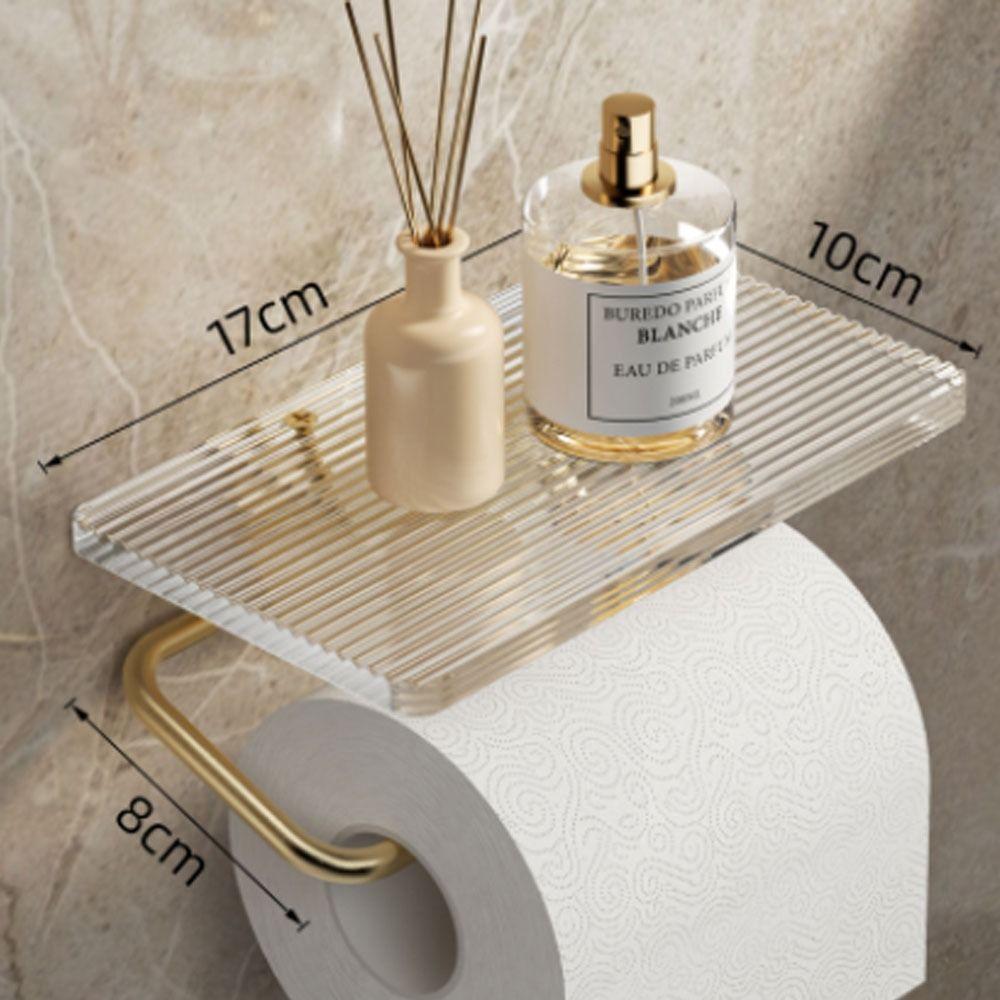 Держатель для туалетной бумаги без сверления Акриловая полка-стеллаж для хранения в ванной комнате Ванная