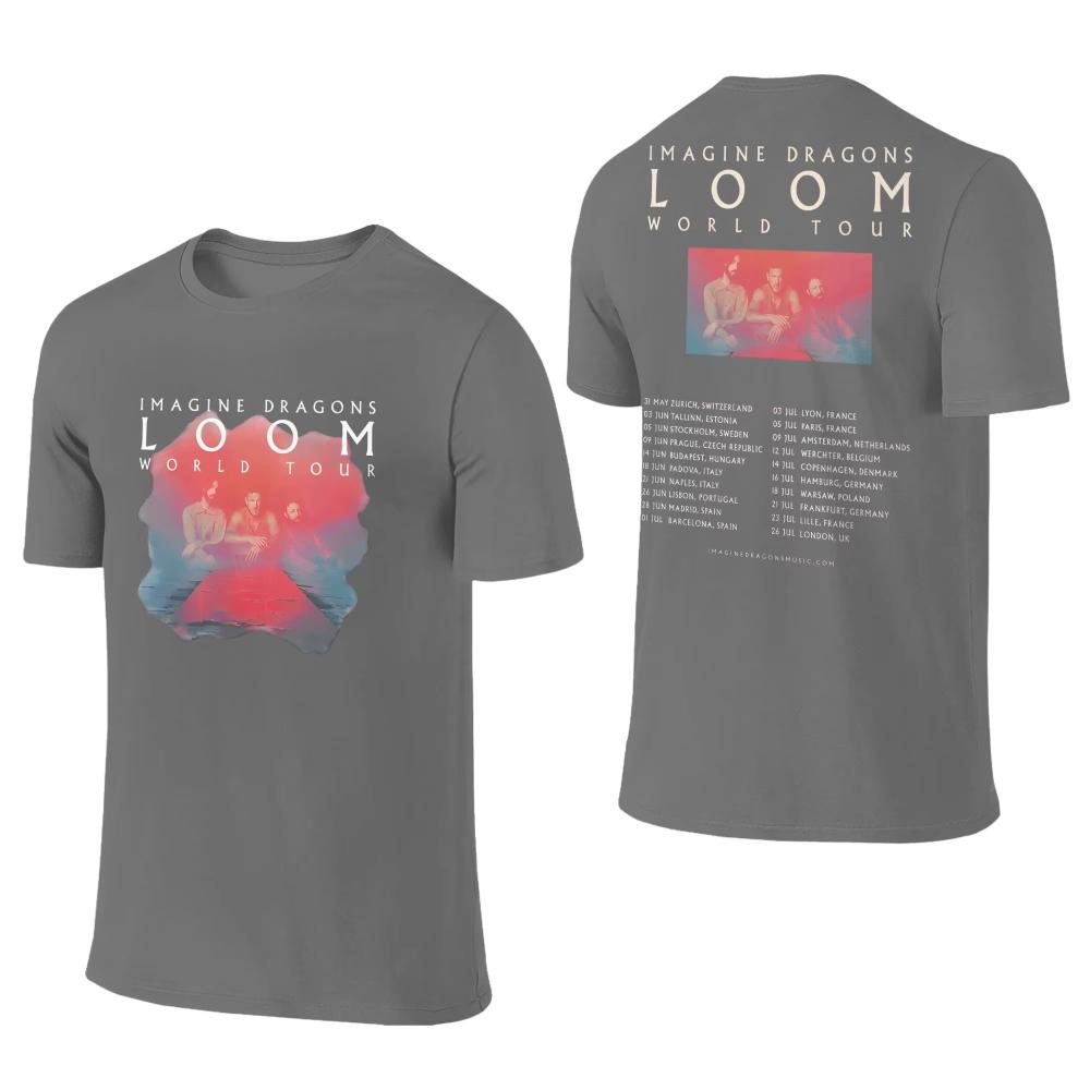 Mens Womens TShirt Imagine Dragons Band TShirts Popular Loom Tour Summer Tees Classic Design Cotton Tops Birthday Present
