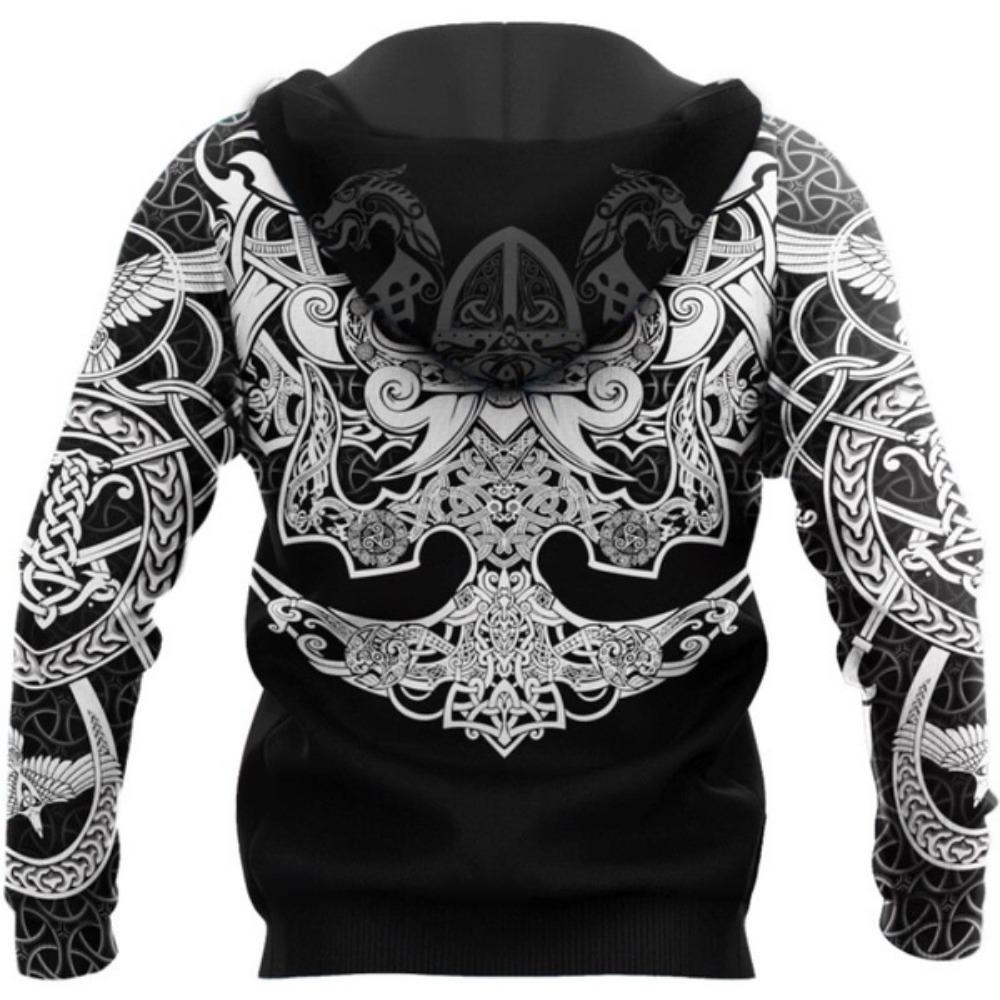 2020 Новейшая толстовка с капюшоном Viking Muninn Tattoo Raven с 3D-принтом для мужчин, толстовка Harajuku, осенняя толстовка унисекс