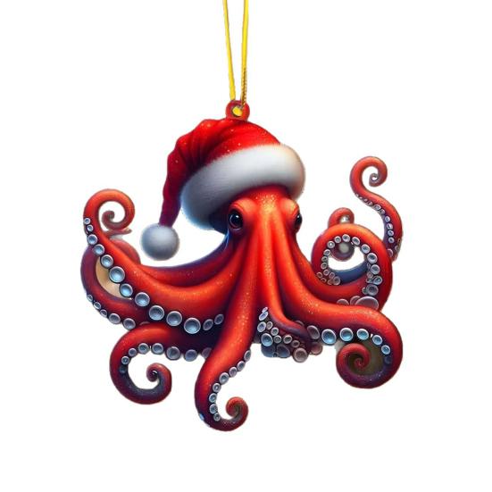 Yousheng 2D Акриловое Рождественское Украшение Милый Плоский Белый Медведь/Осьминог/Попугай Животное Подвеска на Зеркало Заднего Вида Автомобиля Аксессуары для Интерьера Автомобиля для Окна Стены