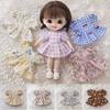 Lotus Leaf Sleeve Dolls Outfits Dresses Doll Clothes Skirt for 1/11 OB11 Dolls/for 1/12 BJD