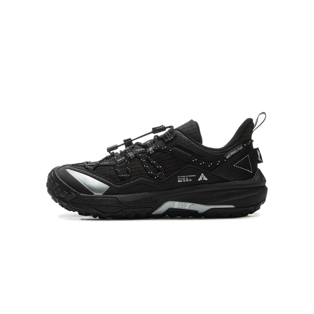 Li Ning Kids Outdoor Synthetic Leather Fabric Comfortable Shock Absorption Support Kids Shoes Black YKEV002-3
