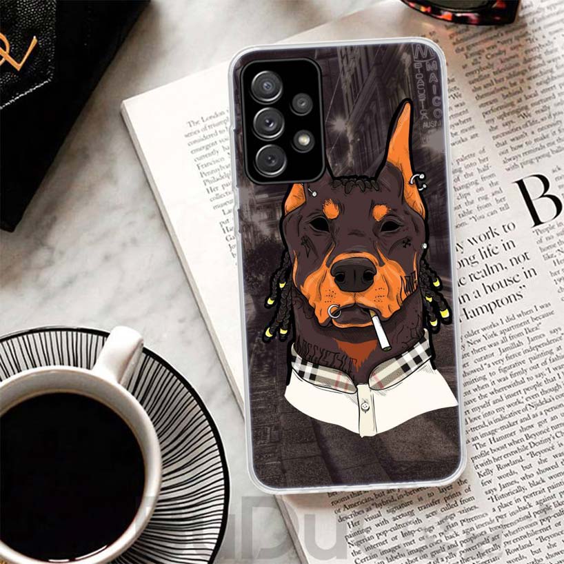 Black Dachshund Doberman Cover For Samsung Galaxy A51 A50 A71 A70 Phone Case A21S A31 A41 A10 A20E A30 A40 A01 A11 A6 A7 A8 A9 C