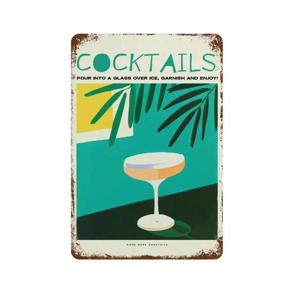 Винтажный постер для декора гаража с напитками Джус Мохито Апероль Шприц и Сангрия, Негрони для клуба, пещеры, магазина, украшения домашнего бара