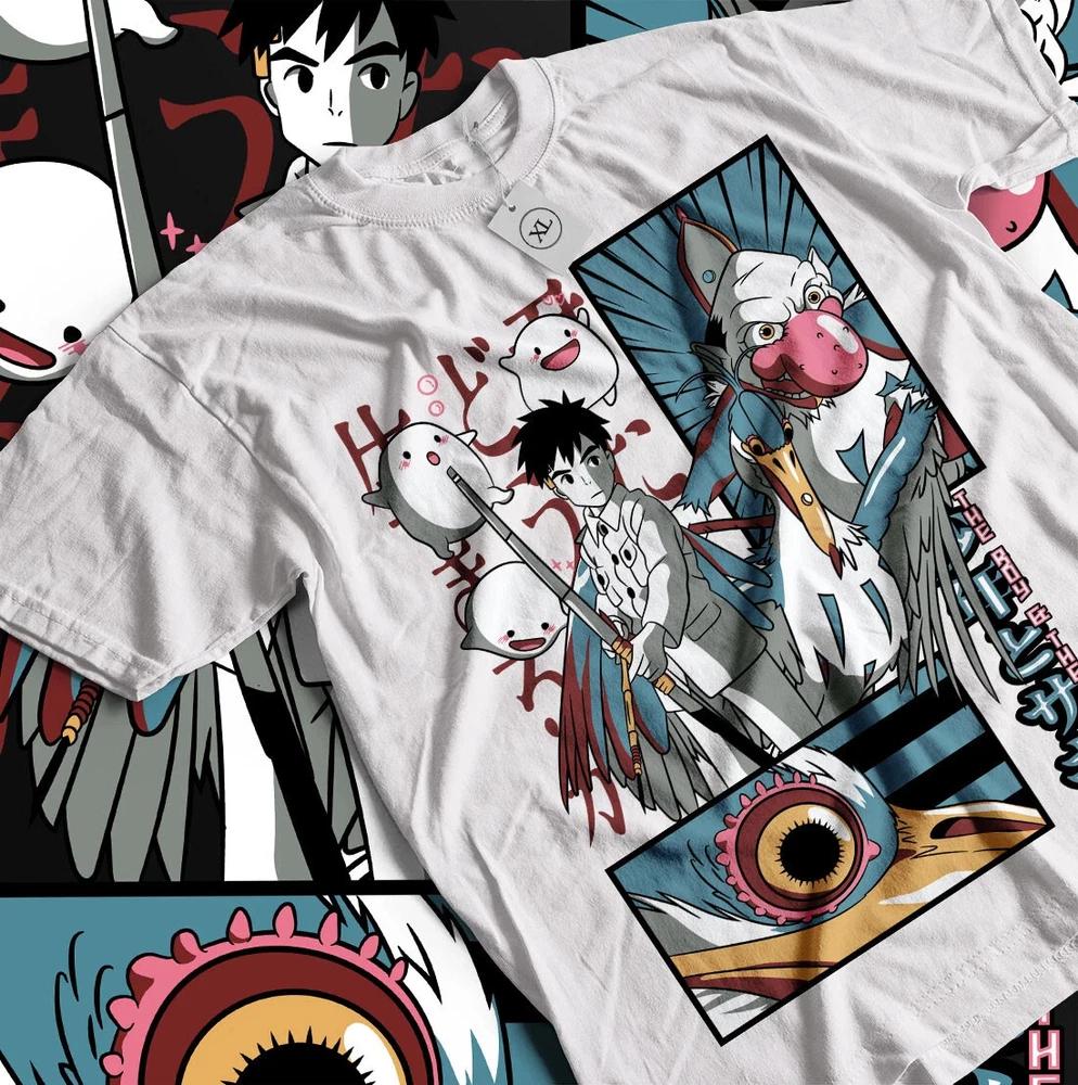 Anime The Boy And The Heron Graphic White TShirt All Size