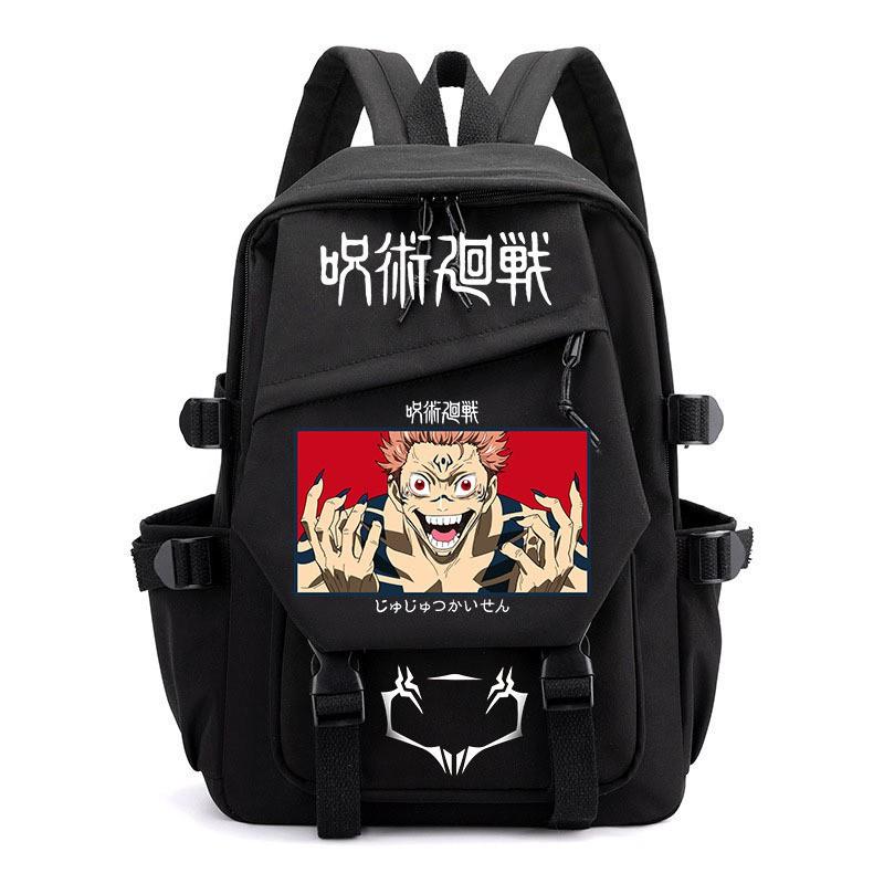 Школьный рюкзак Аниме Jujutsu Kaisen для Детей Подростков Студентов Нейлоновый Двухлямочный Рюкзак с USB-портом Мягкие лямки