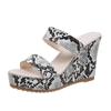 Wedge Slippers Women's Snakeskin Double Strap Platform High Heels Multicolor Summer Sandals Women Slides Open Toe Slippers Shoes