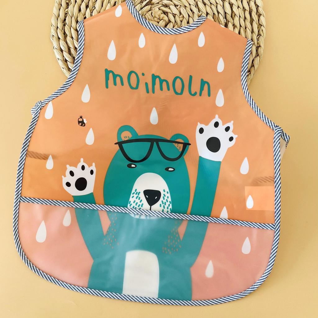 Adjustable Baby Bibs EVA Waterproof Lunch Feeding Bib Burp Cloths Cartoon Animal Children Apron
