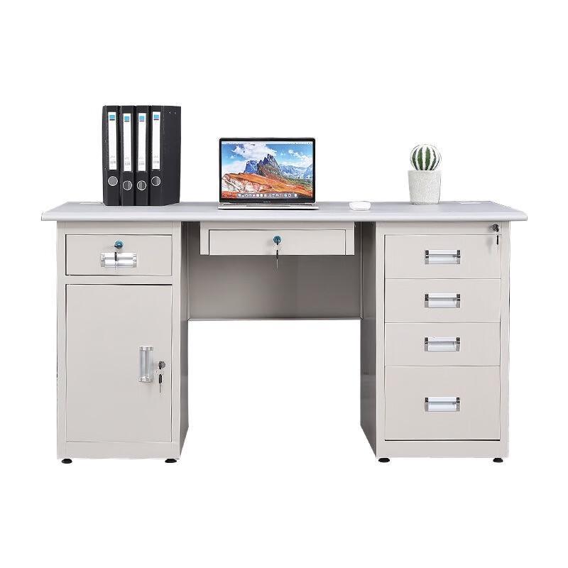 WEZHO Steel Office Computer Desk with Lock Drawer