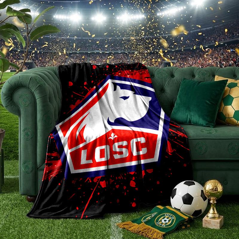 Olympique Football Crest Blanket Lightweight Ideal Bedding Blanket Perfect for Travel, Camping, Living Rooms, Offices, Sofas, Fan Christmas gift