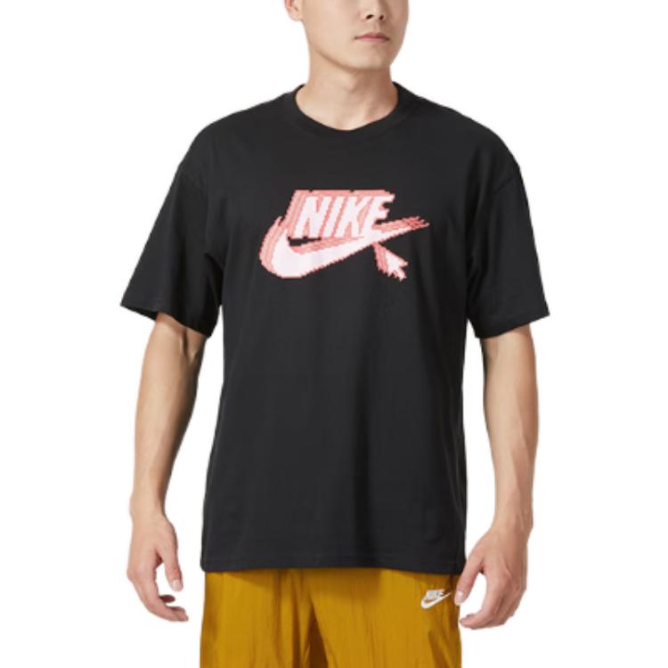 Nike T Shirts Men's Black Crew Neck Moderate Straight Fit FD1297-010