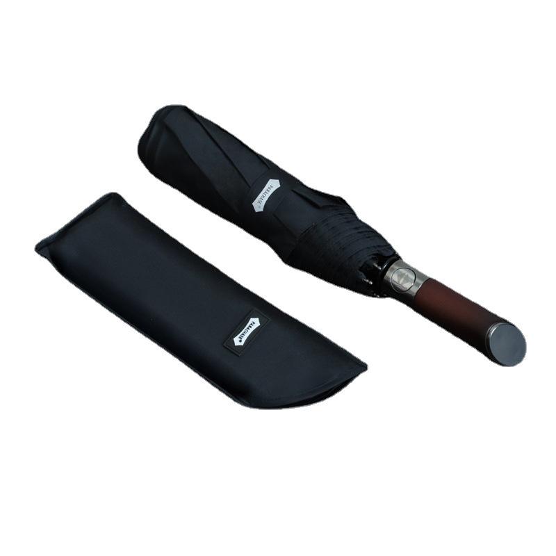 PARACHASE автоматический 121 см очень большой складной зонт из дерева в стиле ретро - идеально подходит для солнца и дождя