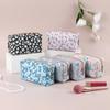 Cute Small Floral Cotton Makeup Bag Women Wash Zipper Pouch for Women and Girls Kawaii Travel Cosmetic Bags