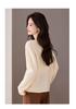 Luxurious Beige 3D Floral Knitwear: Age-Defying Round Neck Pullover for Women, Long Sleeve Spring Sweater