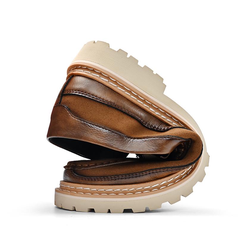 Мужские деловые кожаные туфли, повседневные туфли без застежек, лоферы