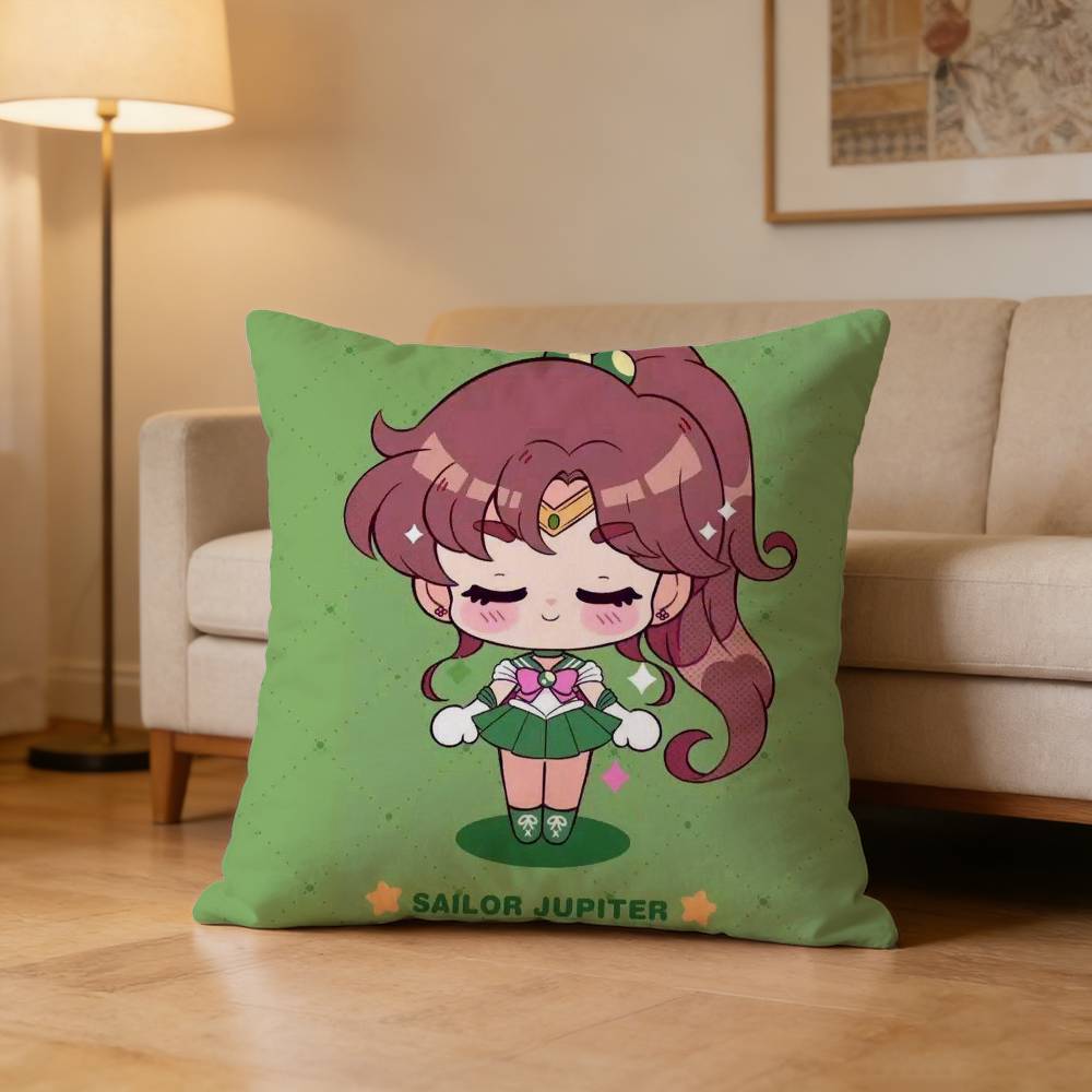 Makoto Kino Sailor Jupiter Pillow Case For Sofa Living Room Home Office Decor Protective Cover