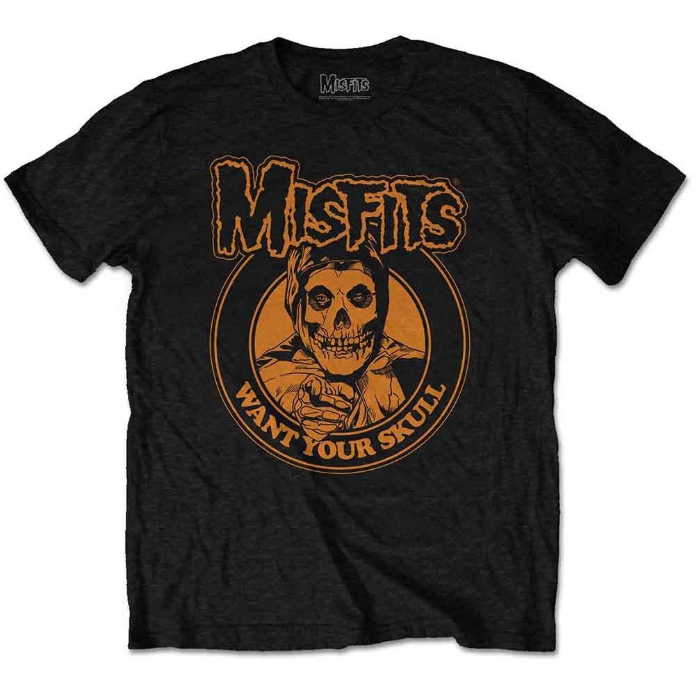 Misfits T Shirt Want Your Skull Band Logo Official Mens Black XL
