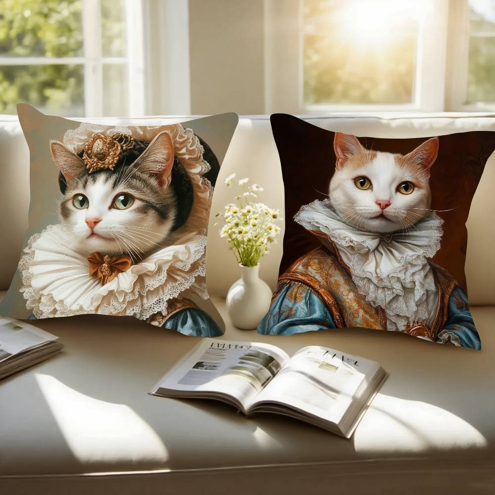 Cute Cat Printing Decorative Pillow Case Pattern Printed Pillowcase For Living Room Sofa Cushion Cover & Bedroom Decor