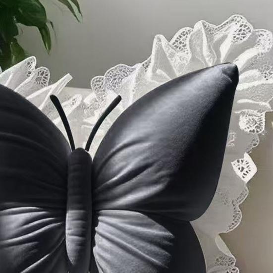 Декоративная подушка-бабочка с кружевной отделкой, в стиле принцессы, набивная подушка для гостиной, спальни, дивана, домашнего декора