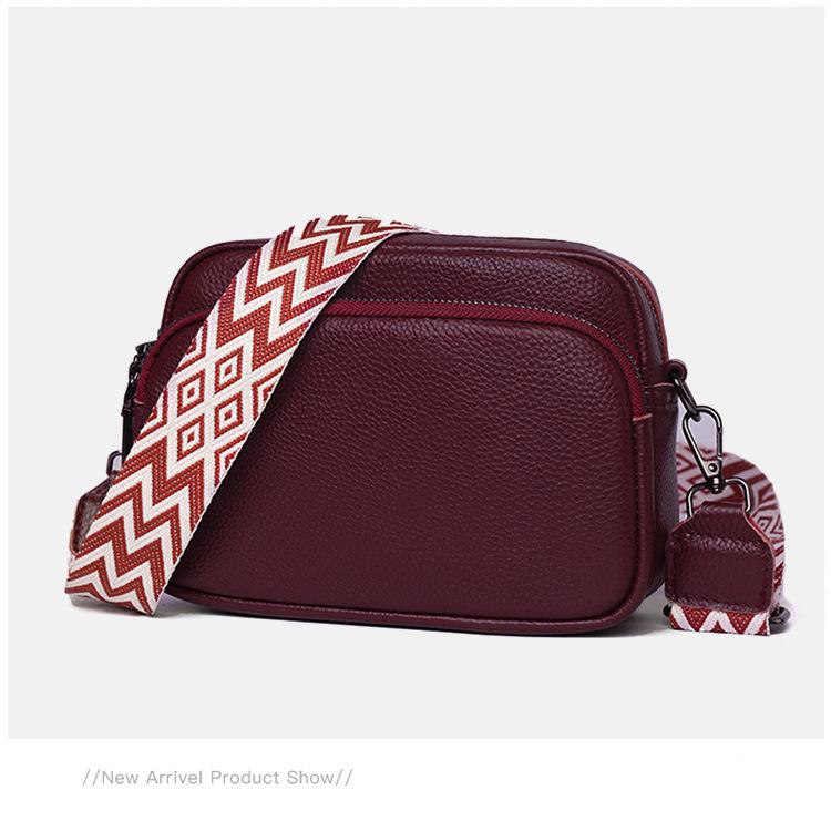 Женская сумка-кроссбоди из натуральной кожи - Модная, Универсальная, Маленькая квадратная, Однотонная