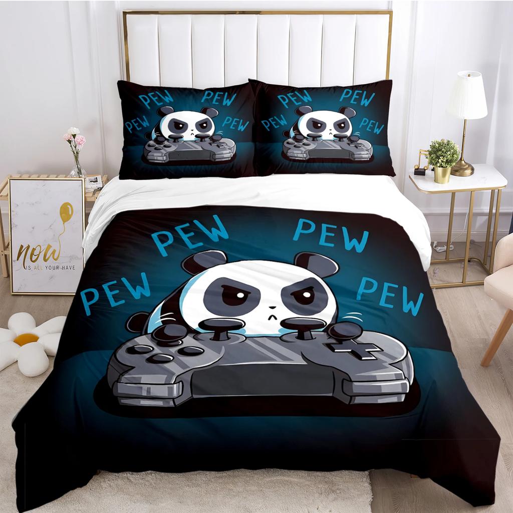 Cute Panda Duvet Cover Cartoon Kawaii Comforter Bedding Sets Soft Quilt Cover And Pillowcases For Teens SingleDoubleQueenKing