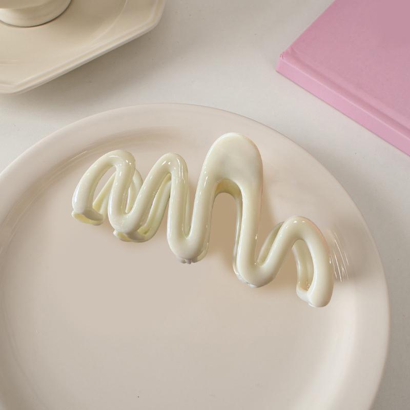 Дофамин кремового цвета с геометрической волнистой линией на затылке, коготь для волос, зажим для волос, заколка для женщин и девочек, хвост, аксессуары для волос