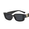 New Fashion Trendy Small Frame Sunglasses Women's Metal Hinge Jelly Color Sunglasses Men's Cross-Net Red Glasses