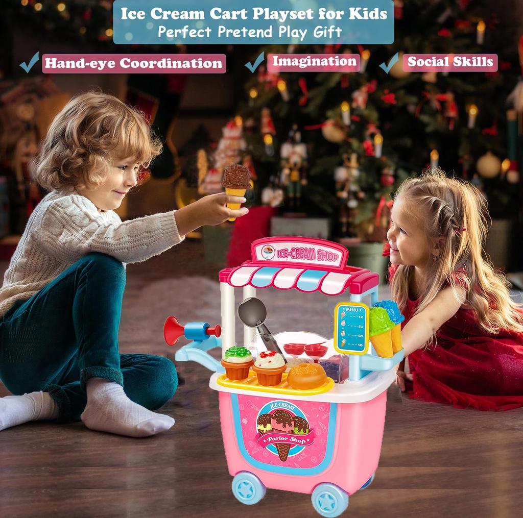 Ice Cream Shop Play Set with Ice Cream a Play Shop for Perfect As a Birthday or Christmas Gift for Girls Aged A Stylish Set for Pretend This Cute Ice