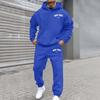 New hot-selling men's and women's street trend fleece hooded printed sweater hoodie set