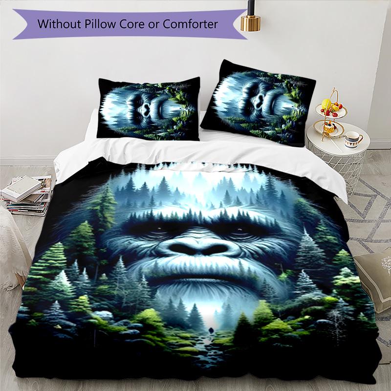 Bigfoot 3pcs Bedding Set Duvet Cover Closure Includes 1 Duvet Cover & 2 Pillowcases for All Seasons Bedroom Home Dorm Decor