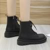 Модные женские ботинки большого размера, зимние новые высококачественные черные матовые женские мотоциклетные ботинки с нескользящей толстой подошвой, повседневные спортивные ботинки