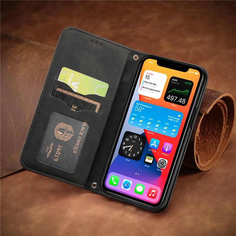 S25 S26 Ultra Leather Case For Samsung Galaxy S26 S25 Edge S24 S23 S22 S21 S20 S 26 25 FE Ultra Plus Magnet Flip Book Case Cover