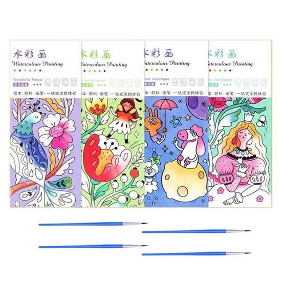 1/2/3/4 шт. Карманная книга для рисования акварелью, яркие цвета, закладка своими руками, веселая детская акварельная картина